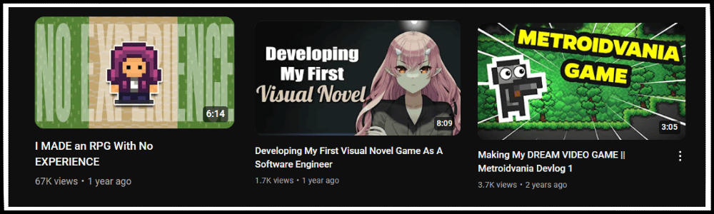The types of games that are hard to be succesful in YouTube